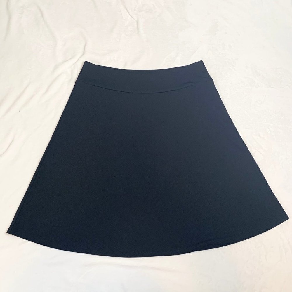 Talbots A-Line Skirt Women XLP Black Stretch Knit Petite Everyday Classic